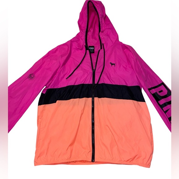 💕3/$30💕 Victoria's Secret PINK Windbreaker Jacket Size XS / S - Picture 1 of 11